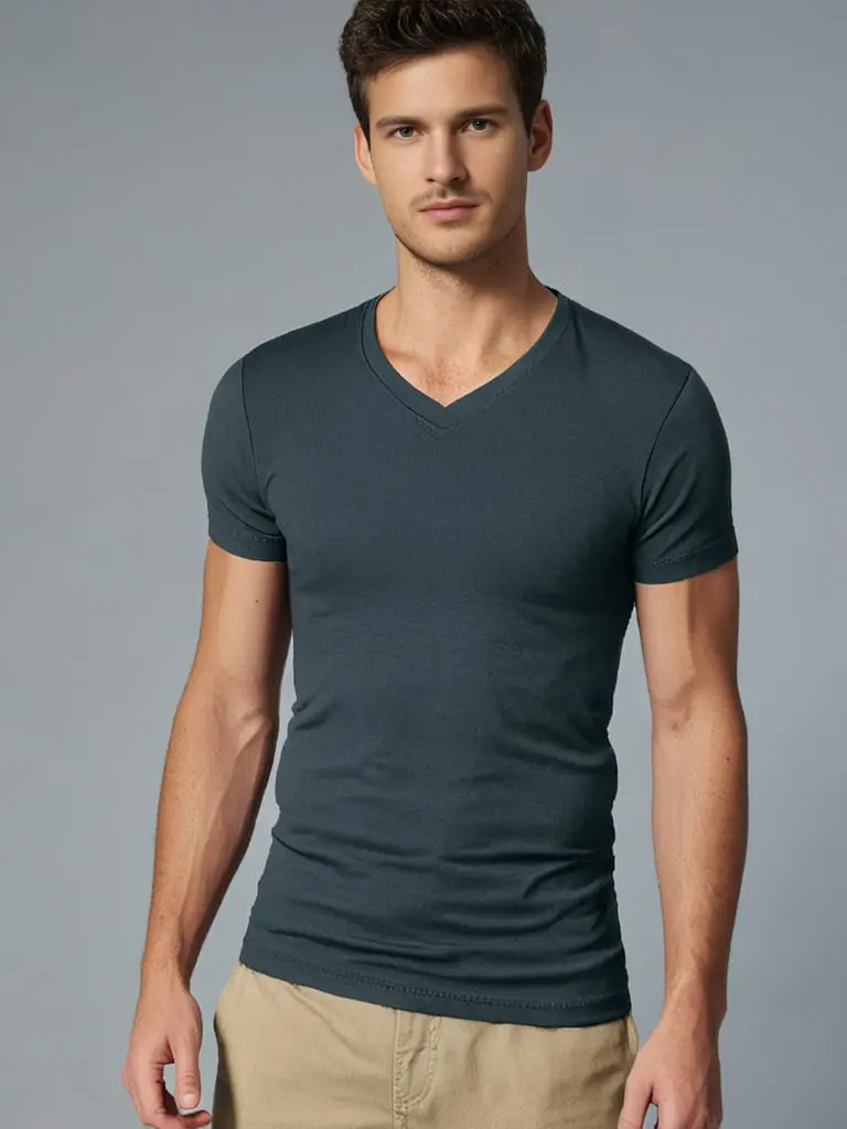 nadruk na koszulce v-neck