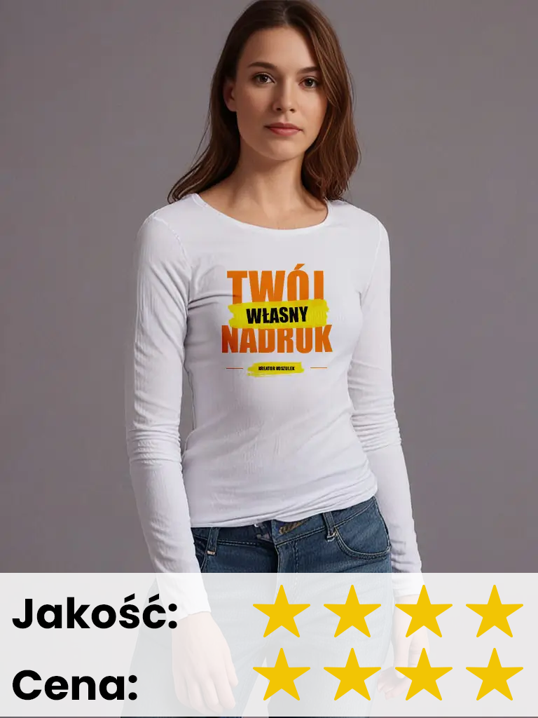 Damska koszulka z nadrukiem Malfini Fit LS