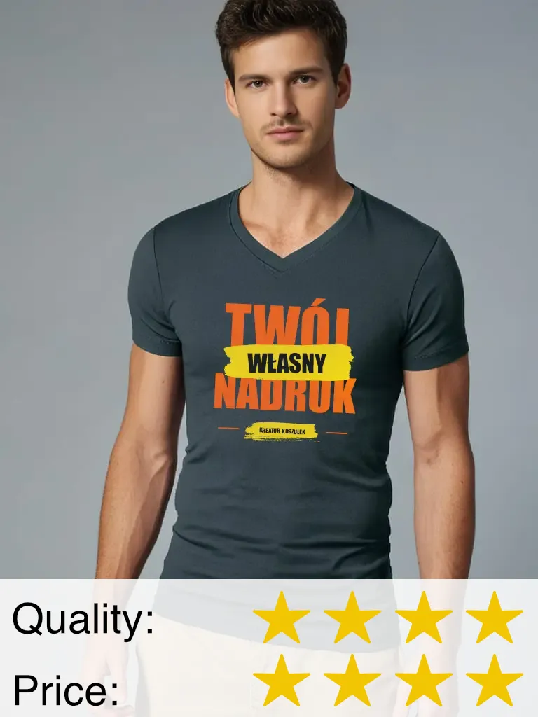 Men's Malfini V-neck T-shirt with print